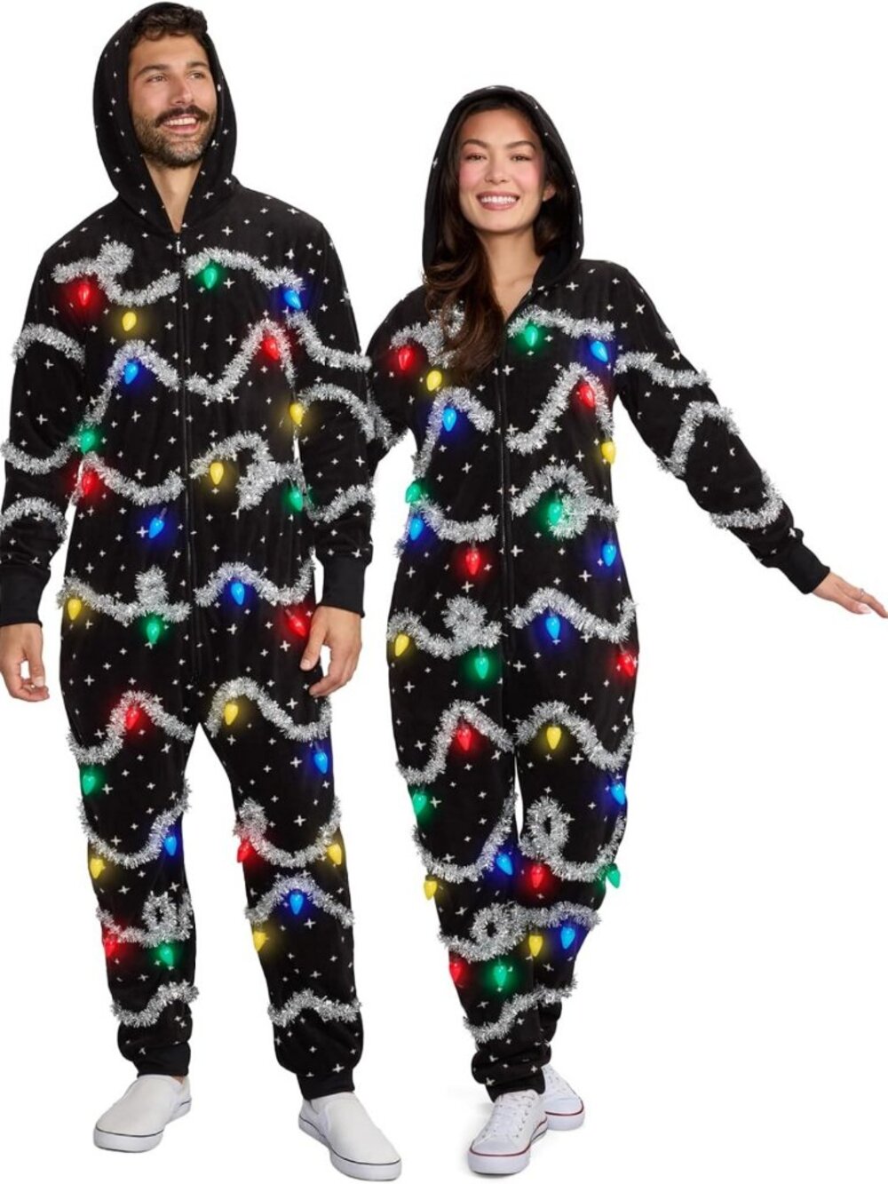 Cozy Unisex Christmas Onesies for Adults - Fun Matching Holiday Jumpsuits with